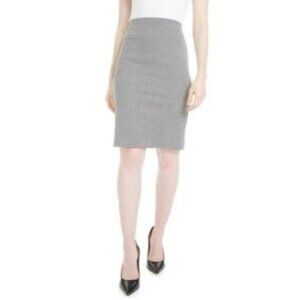 Nine West Womens Size XS Career Skirt Black & Ivory Houndstooth Pencil Skirt NWT